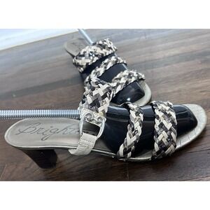 Women's Brighton Tress‎ Brown Braided Strap Sandals Block Heel Size 9M Brazil